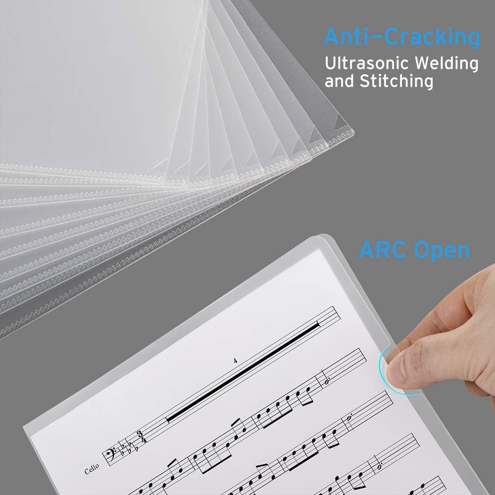 25 Pack Clear Plastic Document Folders for Reports and Projects
