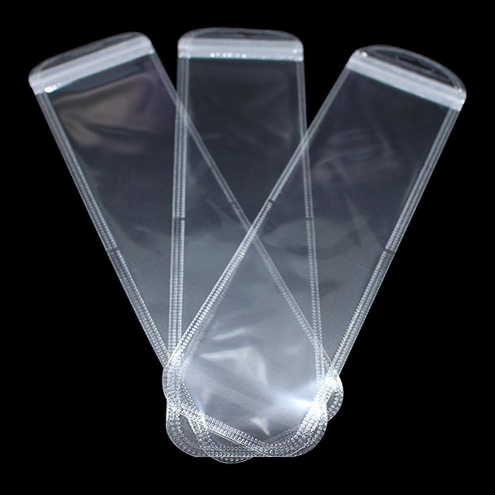 100 Pieces Self Sealing Bag with Hang Hole Resealable Zip Storage Lock Clear Pla