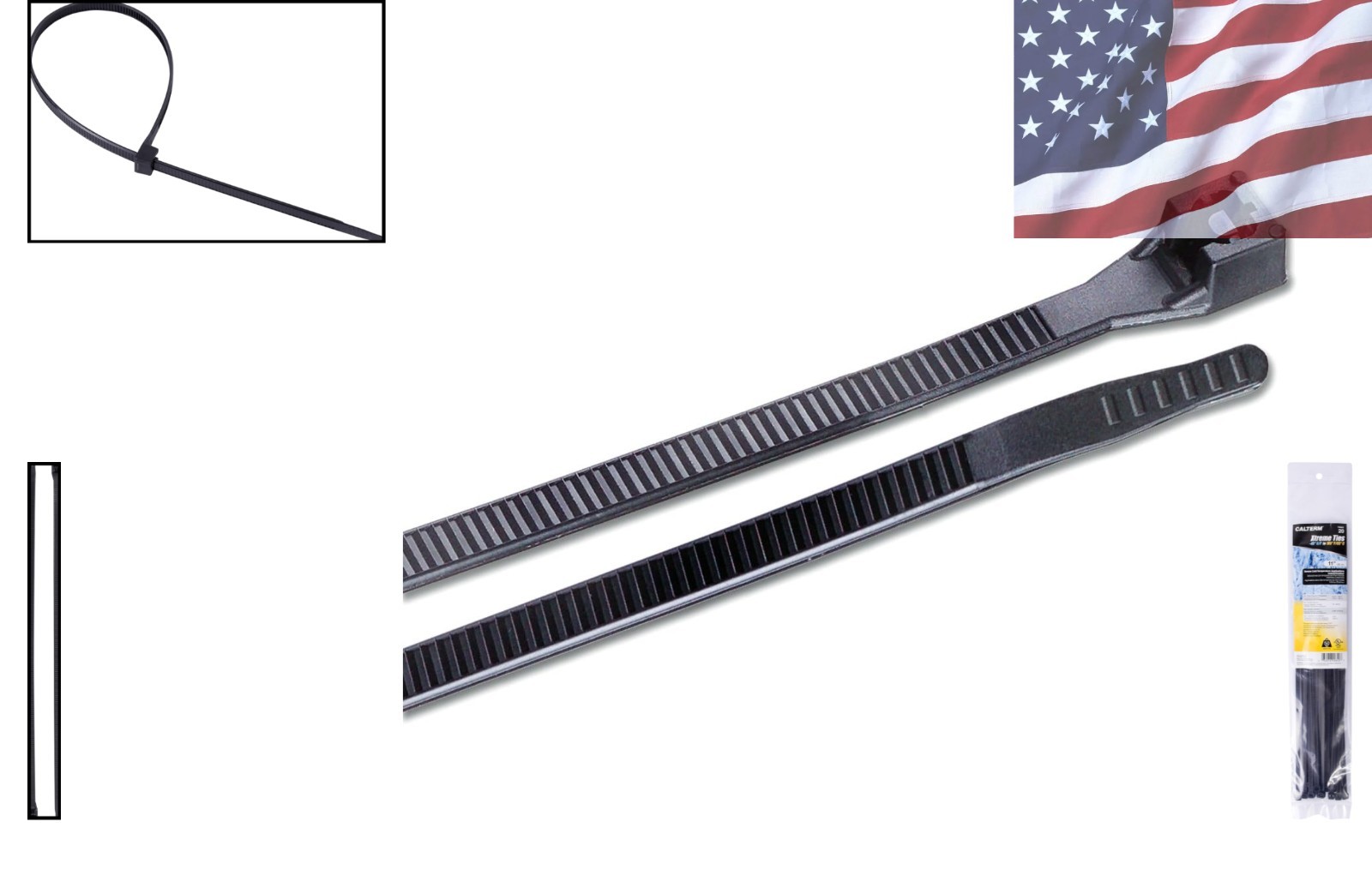 Secure 4 Inch Nylon Cable Ties, UV Resistant, 18 lb, 100 Pack for Organizing
