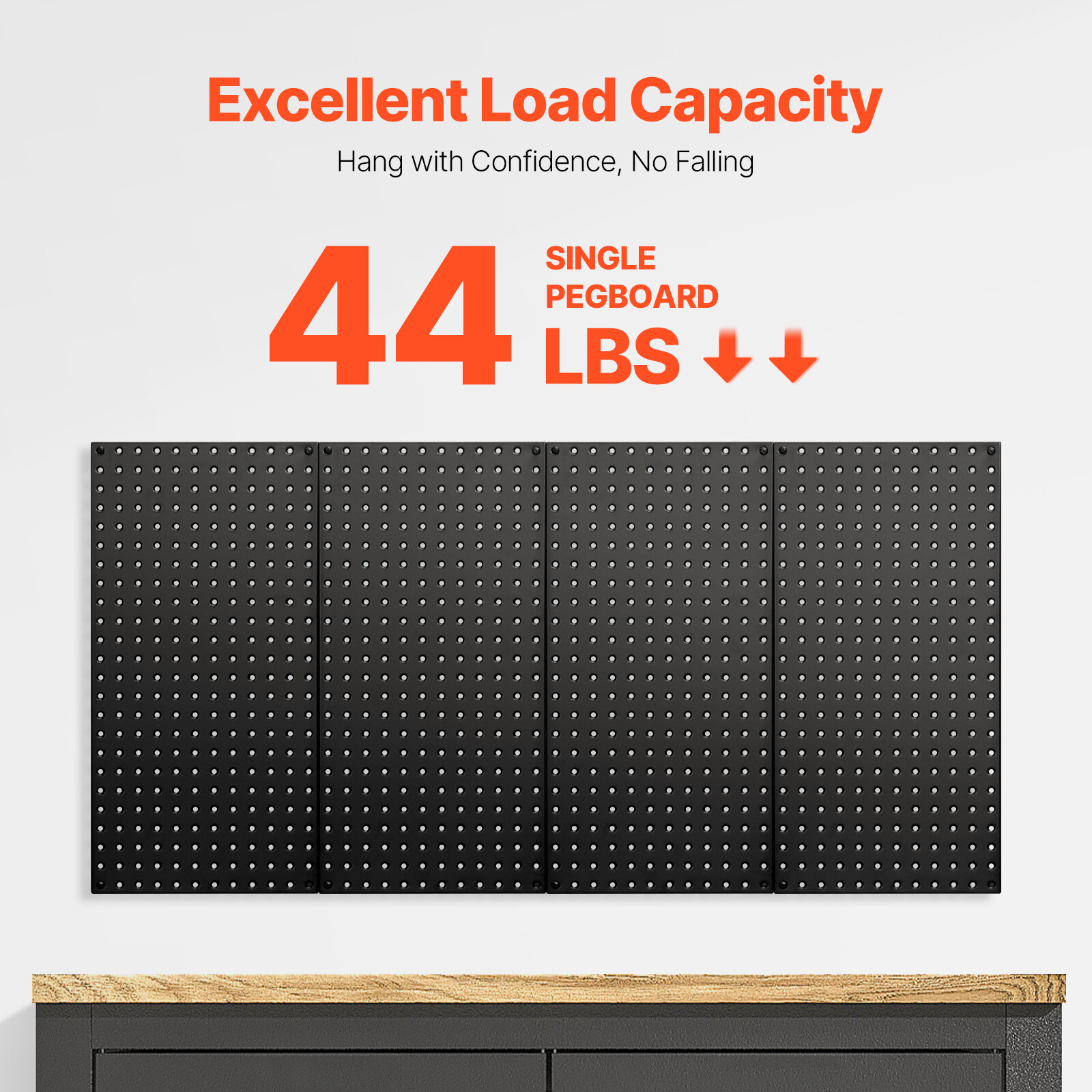 Metal Pegboard Panels 4 Pcs 24″ x 12″ Wall Organizer for Garage Tool Storage