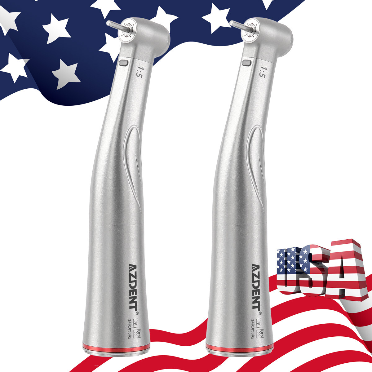 Dental 1:5 Increasing LED Fiber Optic Electric Contra Angle Handpiece Internal