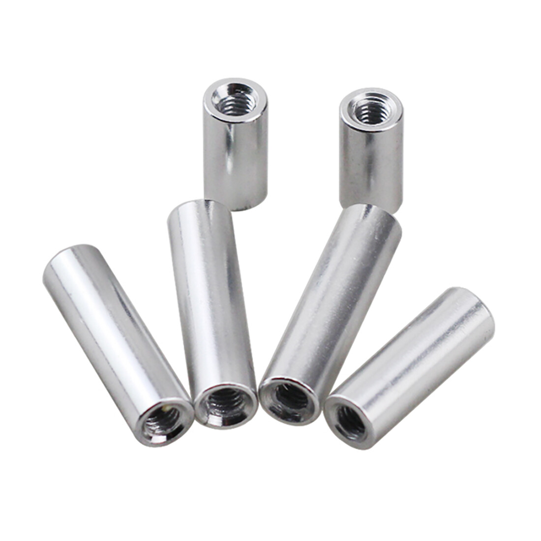 M2-M10 Aluminum Alloy Thread Sleeve Rod Bar Stud Round Connector Tube Long Nuts