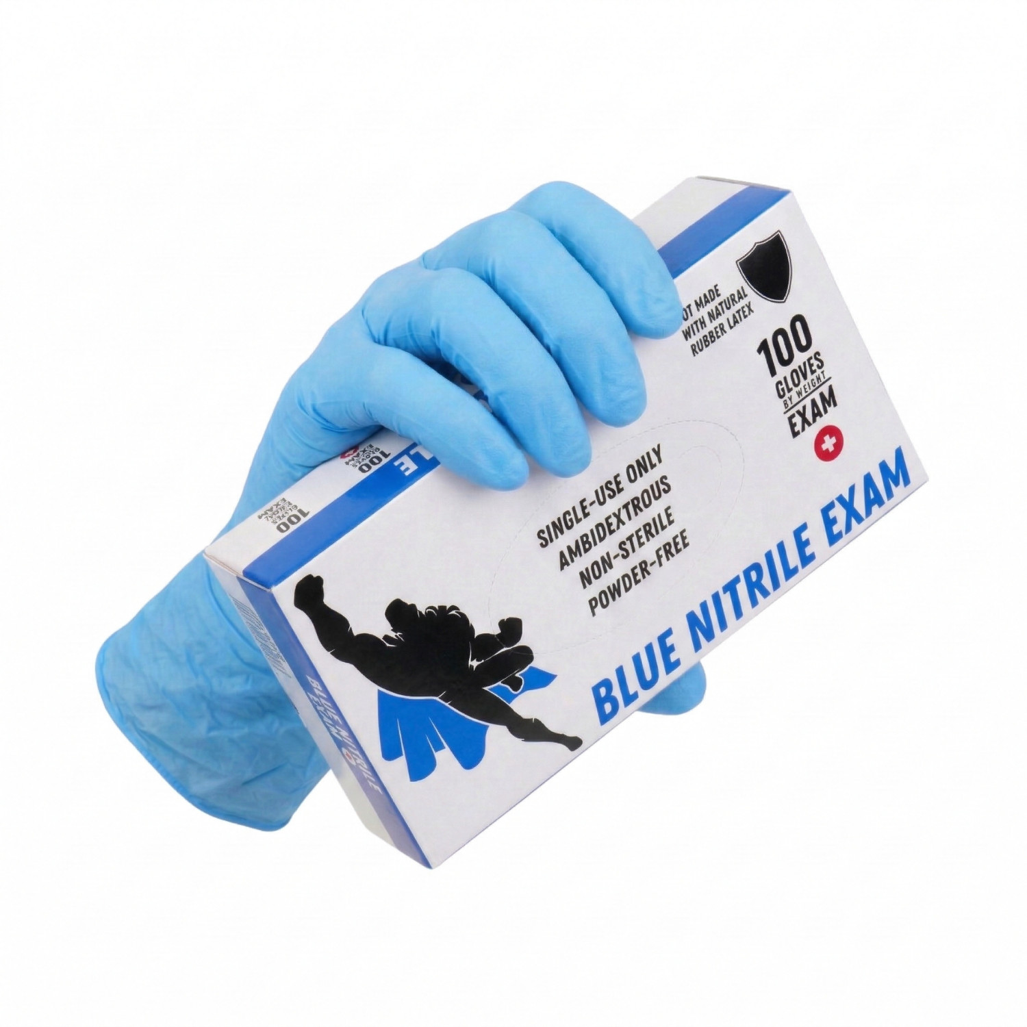 1000 Blue Nitrile Gloves 4 Mil Powder Free ( Non Latex Vinyl) XL