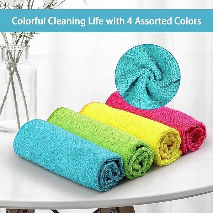 HOMEXCEL Microfiber Cleaning Cloth12 Pack Cleaning Rags Cleaning Towels with …