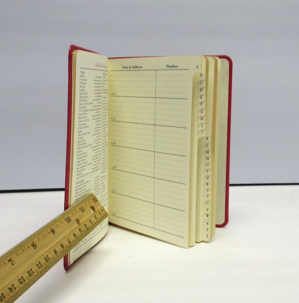 Address Book Desk Size 5×7″ Leather Softcover Graphic Image Purple Pink