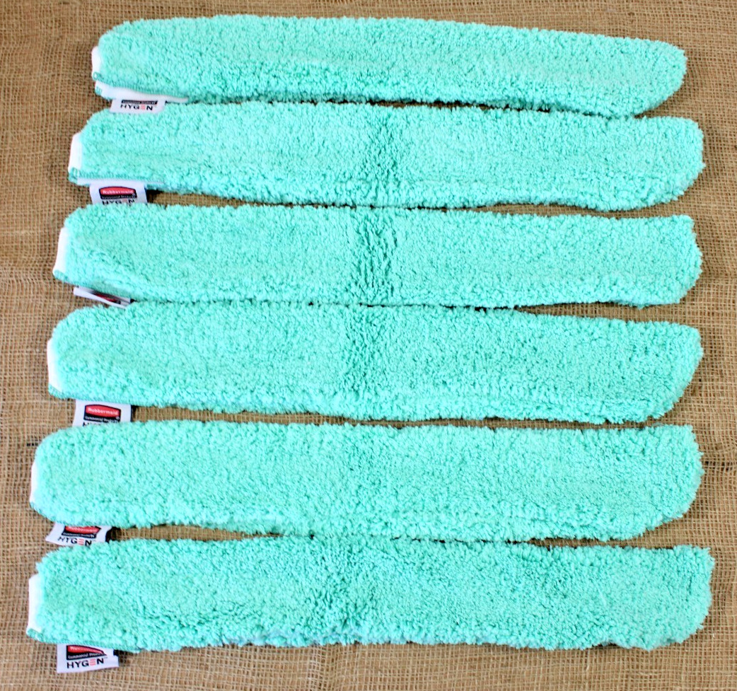 6 Rubbermaid Commercial Hygen Flexible Wand Dusting Microfiber Refill Pads Q851