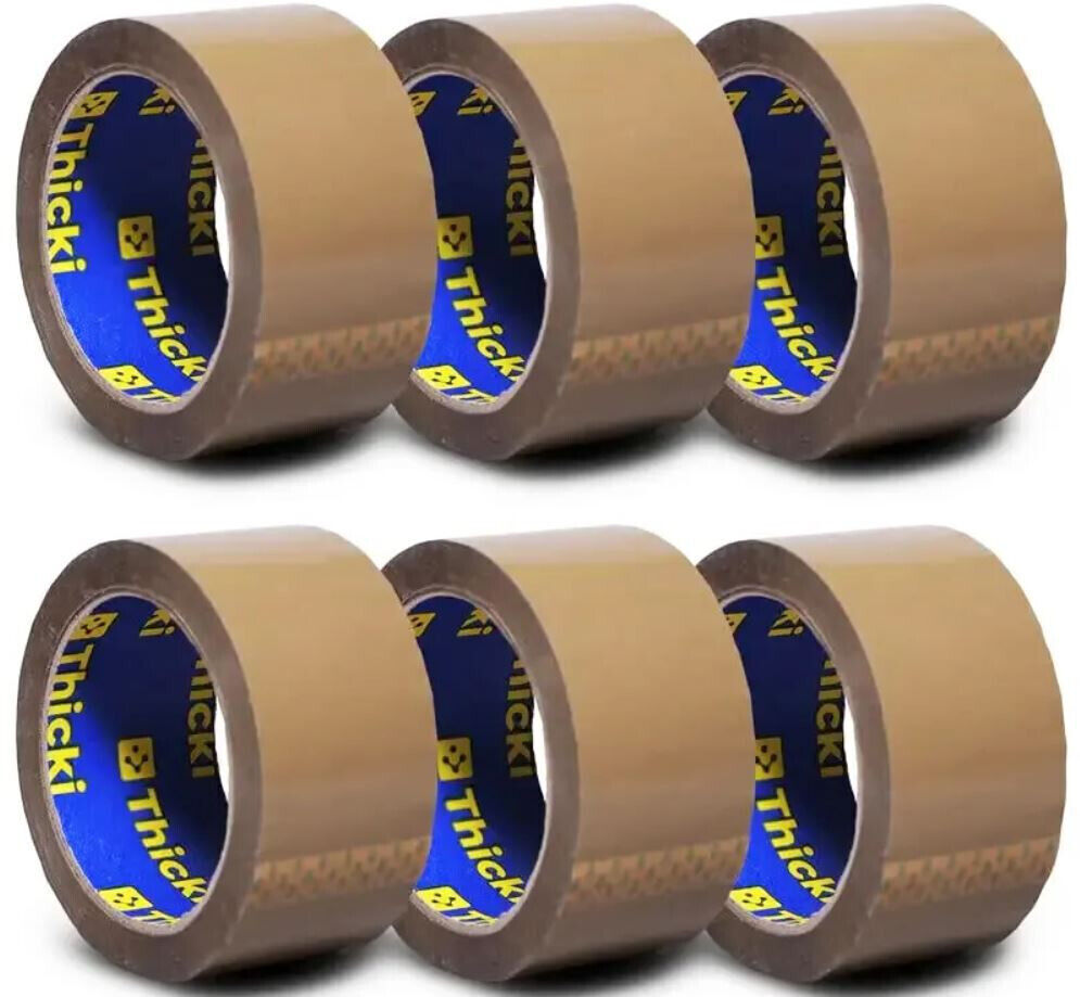 2-Inches Brown/Tan Color Shipping Packaging Sealing Tape 110 Yard (6 x 330 Feet)