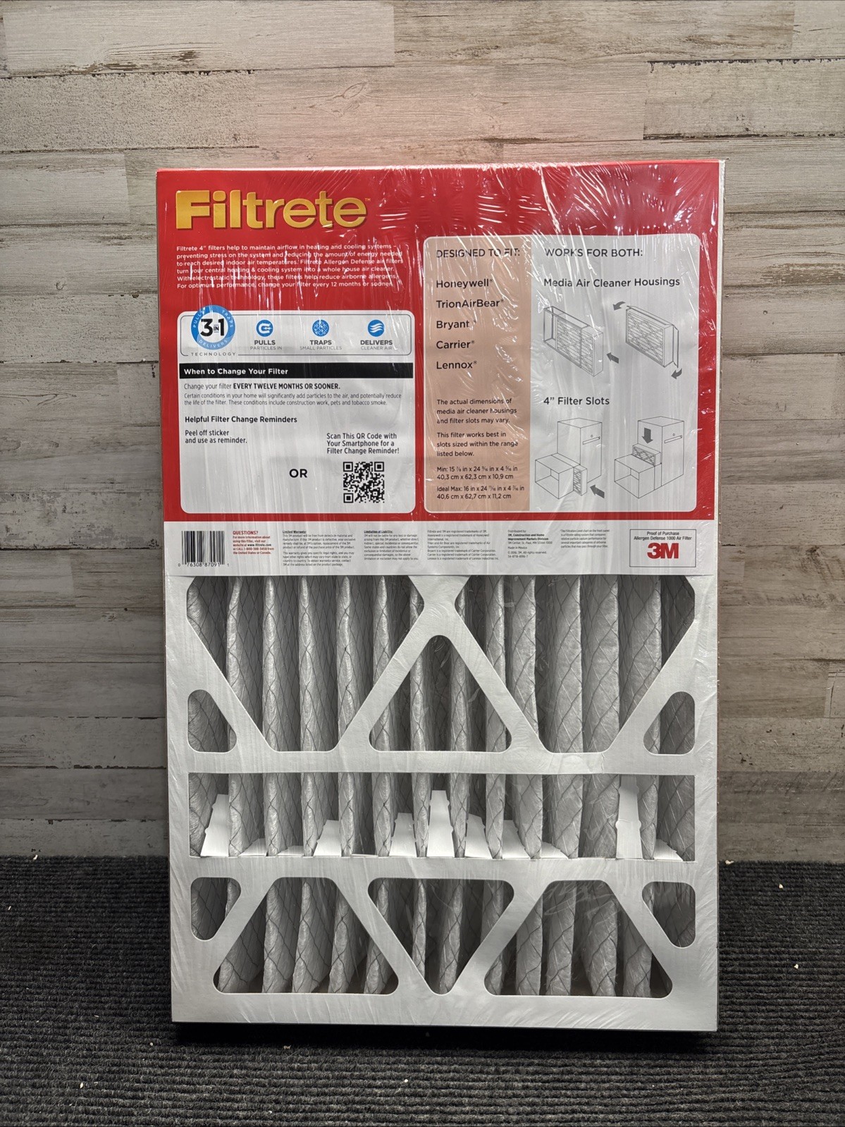 3M NADP01-4IN-4 Ultra Allergen Filter, 16″ x 25″ x 4″