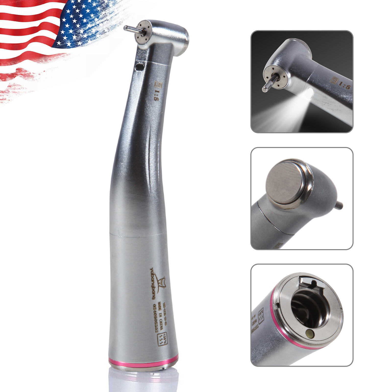 NSK Ti-MAX X95L Style Dental 1:5 LED Fiber Optic Contra Angle Handpiece Inner