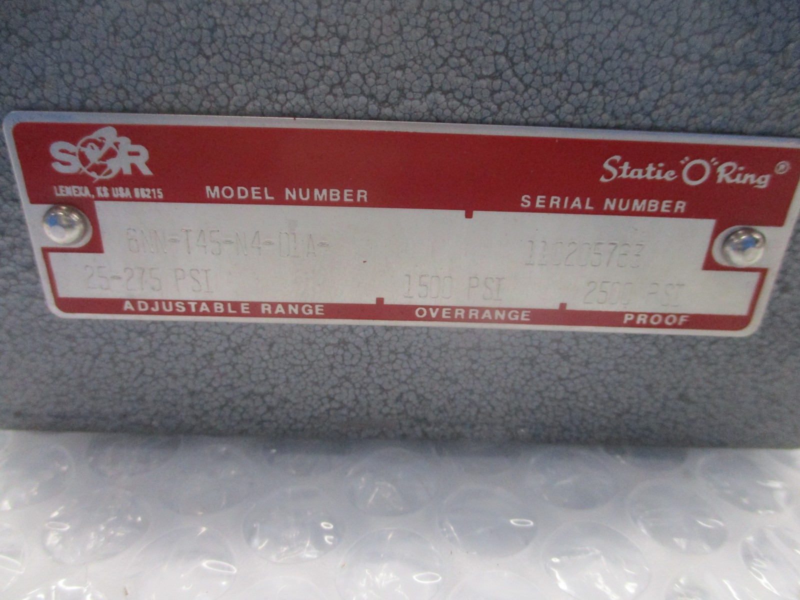 SOR 6NN-T45-N4-D1A PRESSURE SWITCH 25-275PSI NSNP