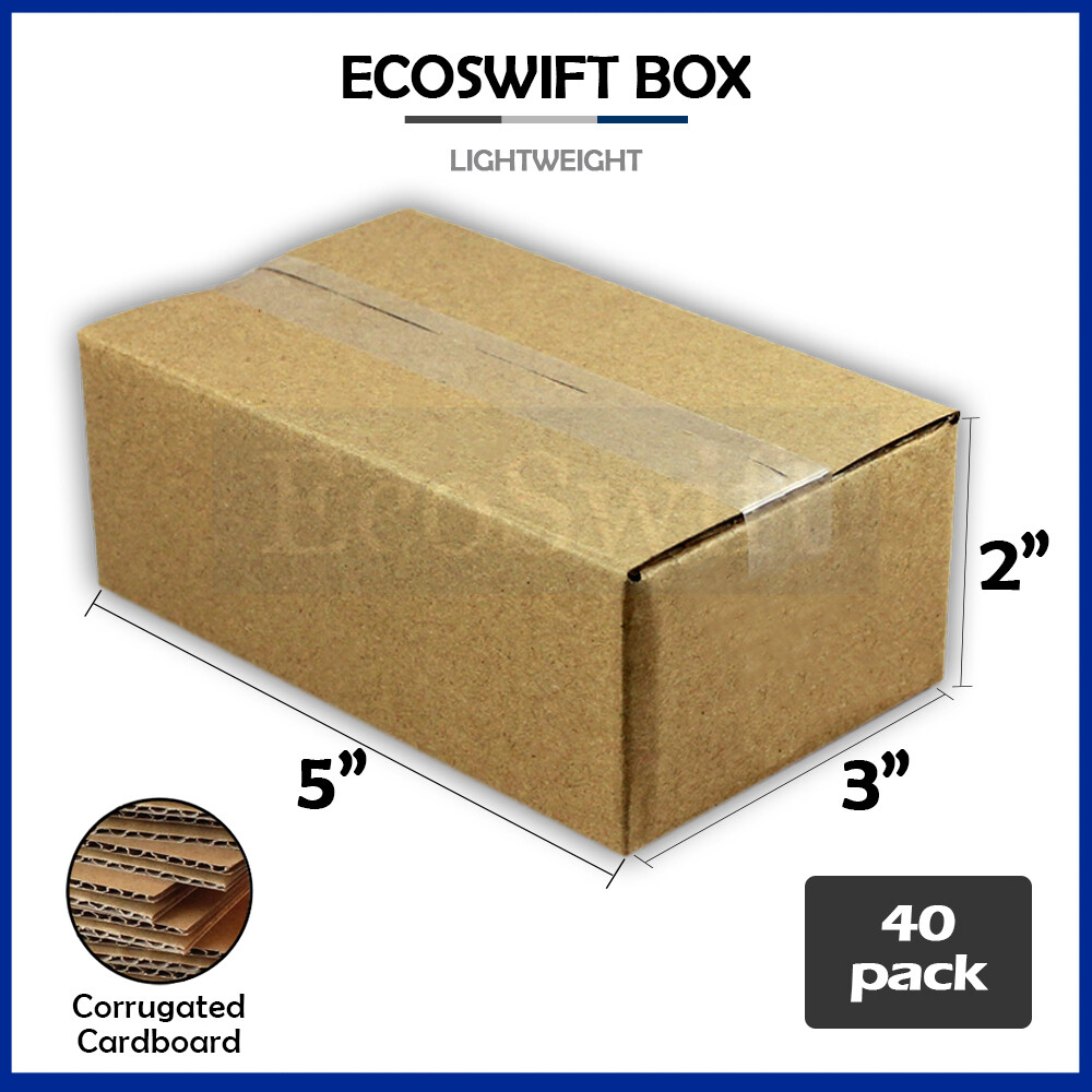 40 5x3x2 EcoSwift Cardboard Packing Moving Shipping Boxes Corrugated Box Cartons