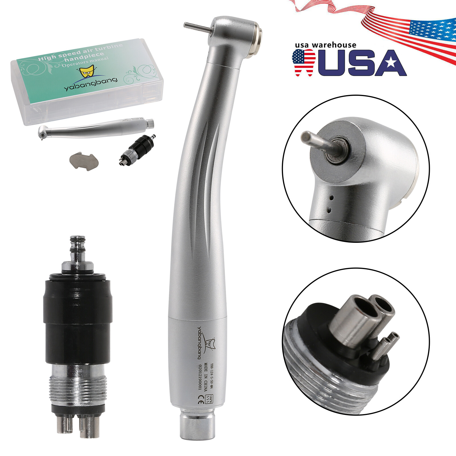 10*NSK Style Dental High Speed Turbine Handpiece Standard & 4Hole Coupler YBNK4