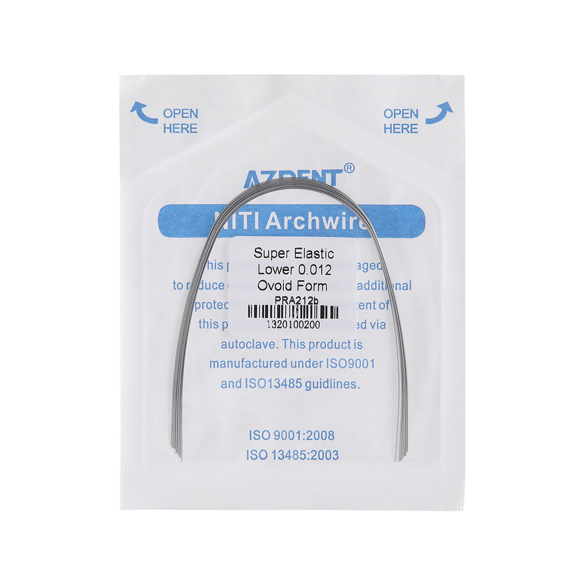 100X AZDENT Dental Ortho Arch Wires Super Elastic Niti Round 012~020 Upper&Lower