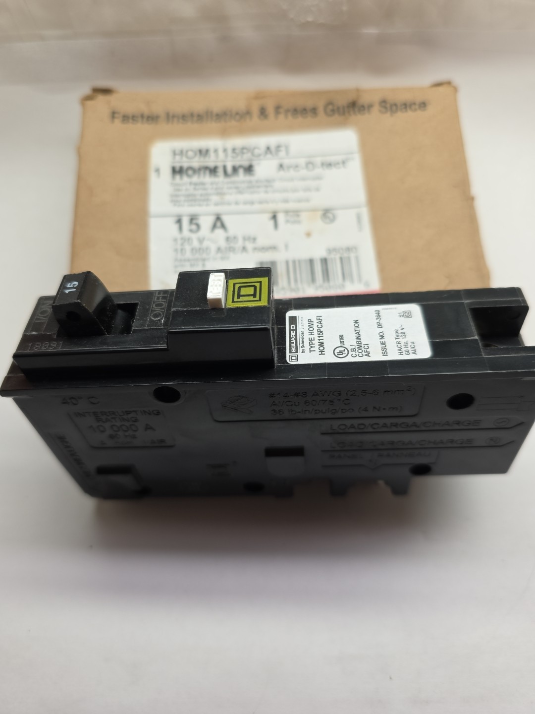HOMELINE 15AMP.ARC-D-TECT BREAKER HOM115PCAFI