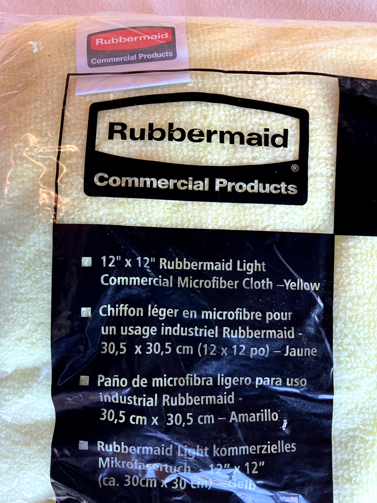 Rubbermaid 1820580 12” x 12” Commercial Microfiber Light Duty Cloth, 24/pk