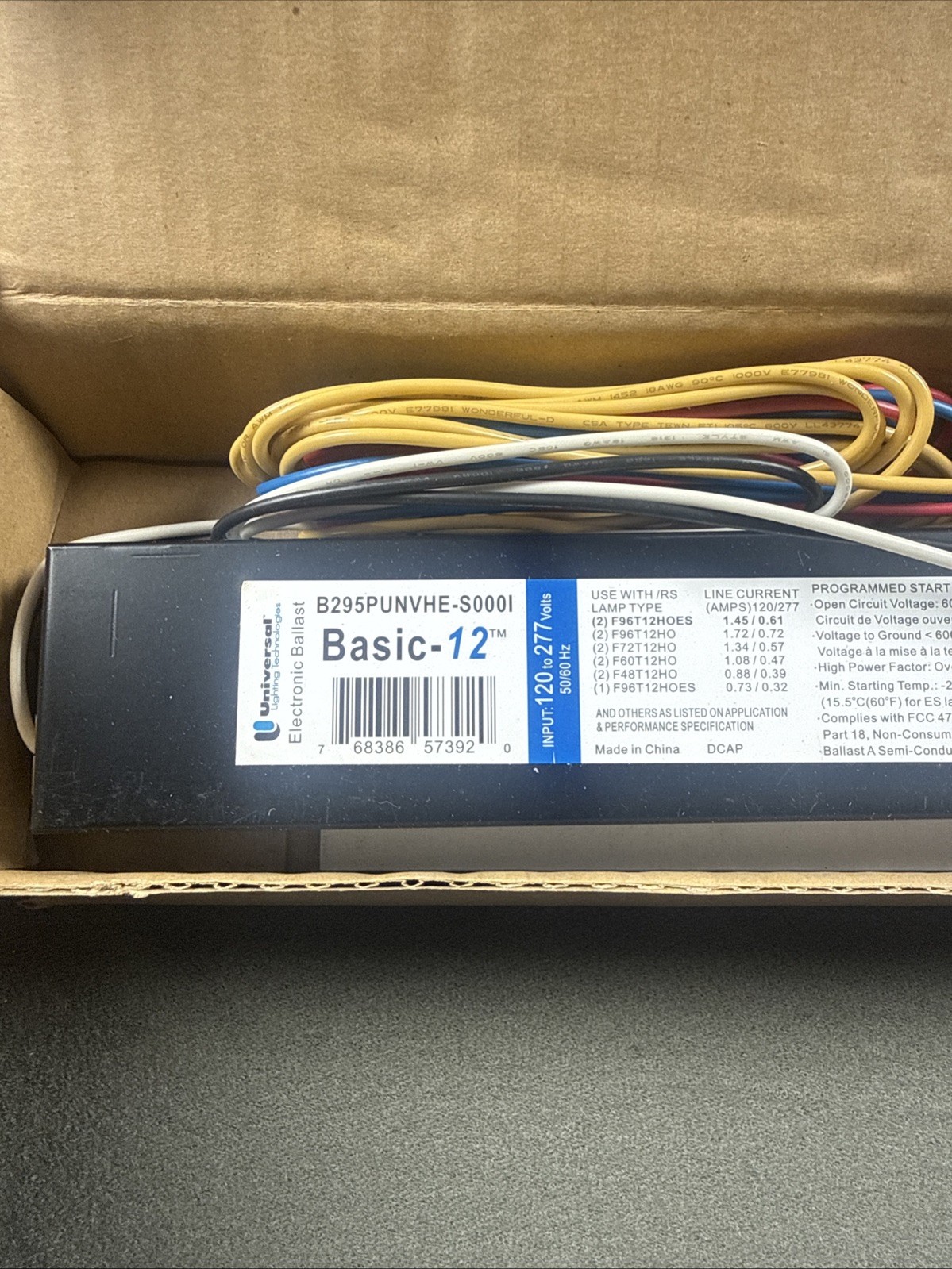 BASIC-12 UNIVERSAL B295PUNVHE-S000I BALLAST