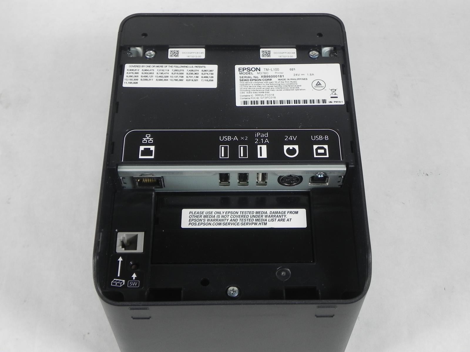 Epson TM-L100 M378A Linerless Sticky Label Printer USB Ethernet Serial LOW USAGE