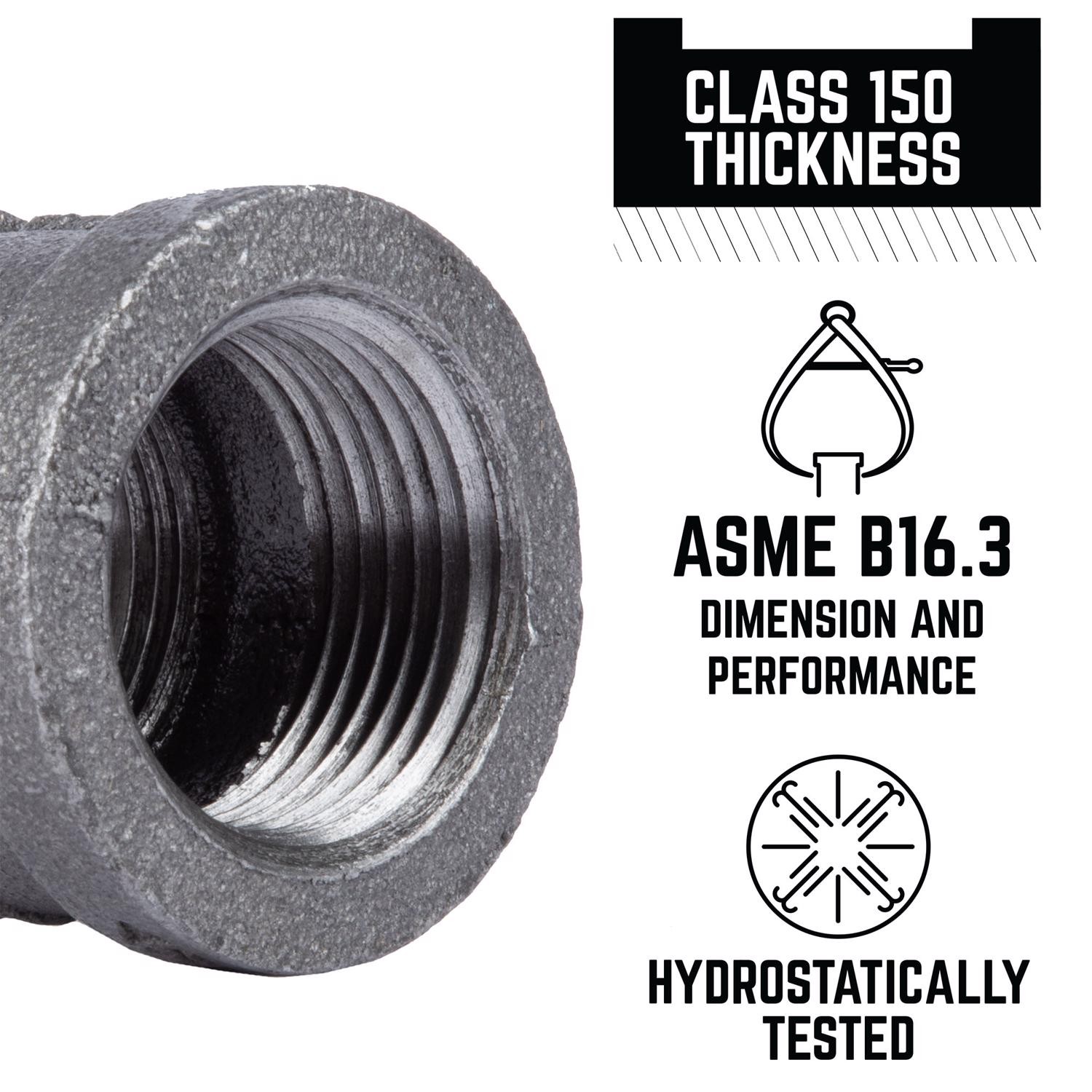 BK Products 1 in. FPT x 1 in. Dia. FPT Black Malleable Iron Coupling (Pack of 5)