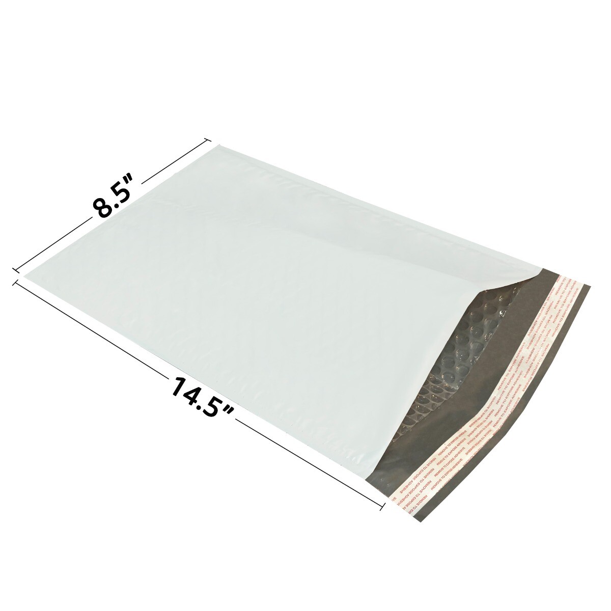 UOFFICE 200 Poly Bubble Mailer Bags 8.5×14.5″ #3 Pouches Envelopes White Self-Se