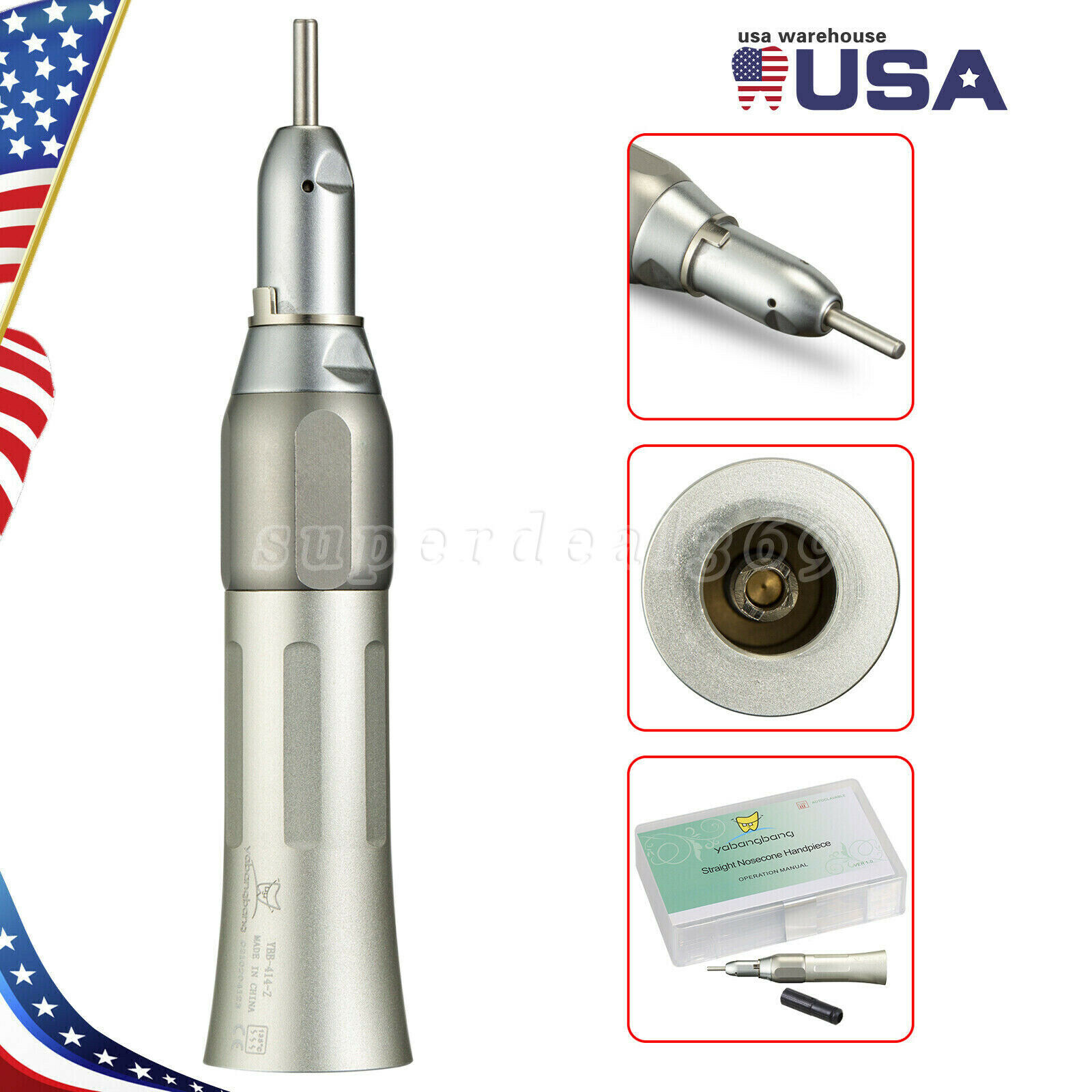 NSK Style Dental Handpiece Low Speed 1:1 direct drive Air Pressure Straight SA