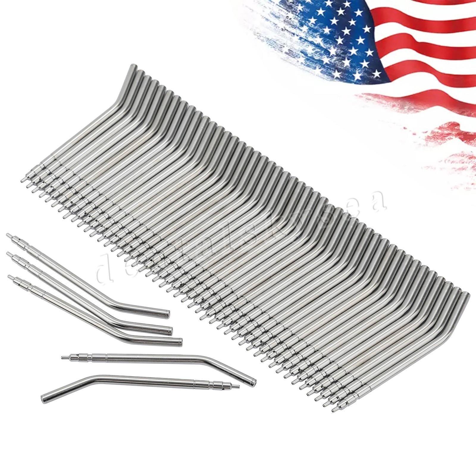 50 Pcs Dental Metal Spray Nozzles Tips For 3 Way Air Water Triple Syringe USA