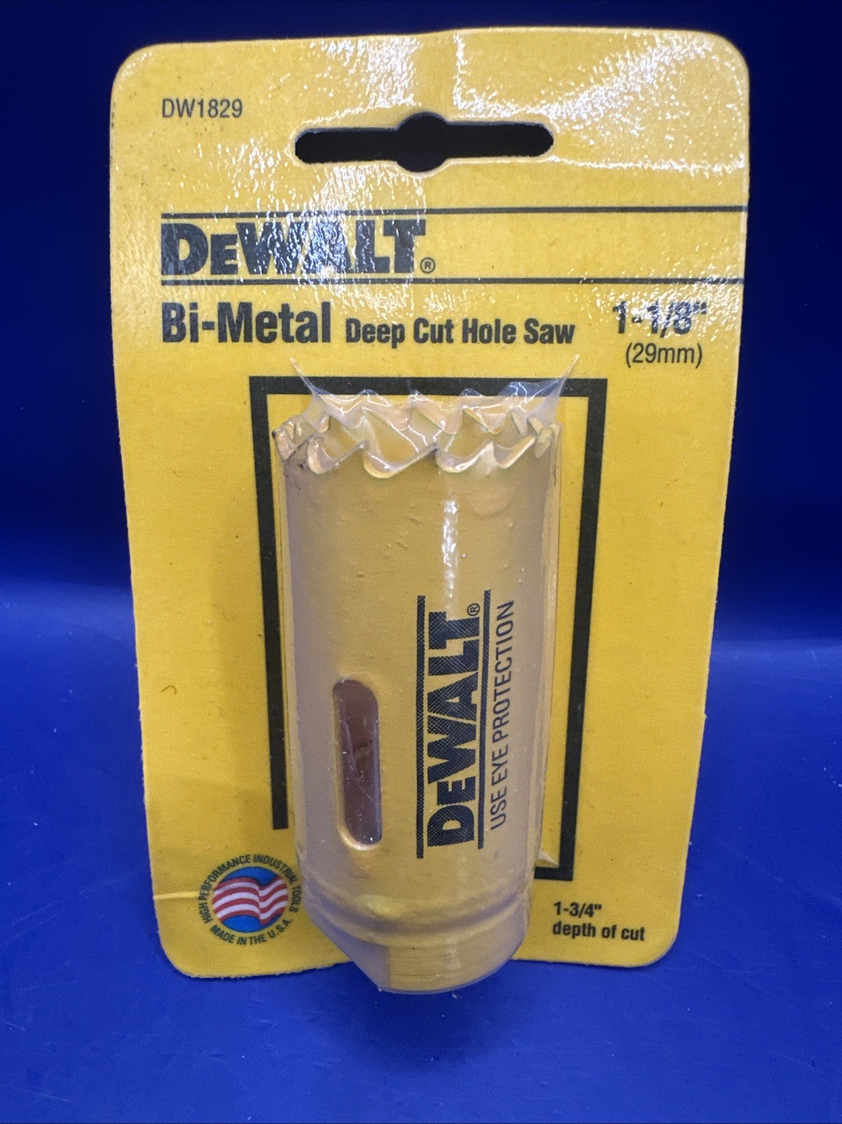 New DeWALT Deep Cut Hole Saw 1 1/8″ DW1829 Bi Metal USA 29mm 1 3/4” Depth