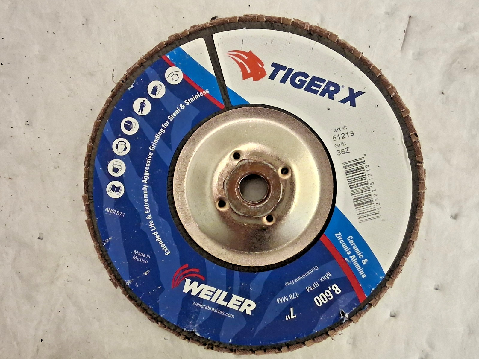 Weiler Flap Discs QTY10 7″ Dia Ceramic Zirconia Alumina Blend 51219