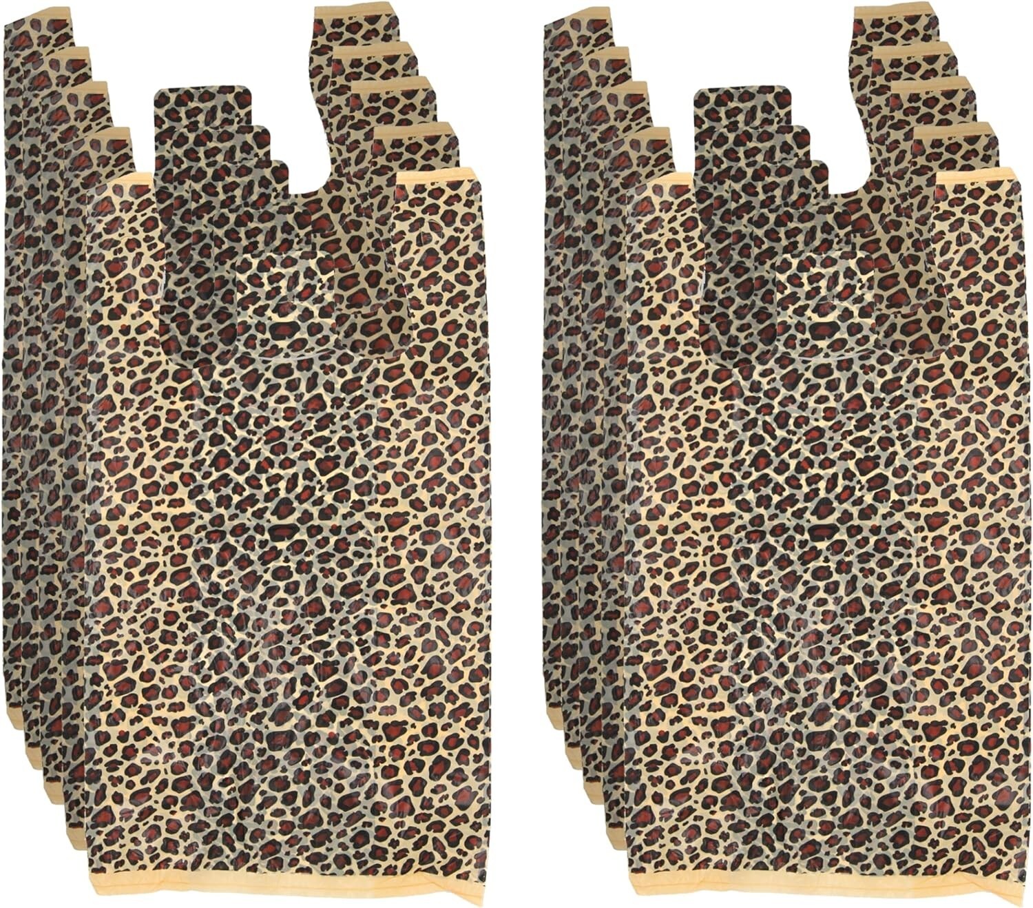 Plastic Shopping Bags 1000 Cheetah Leopard Grocery Merchandise 11 ½” x 6″ x 21″
