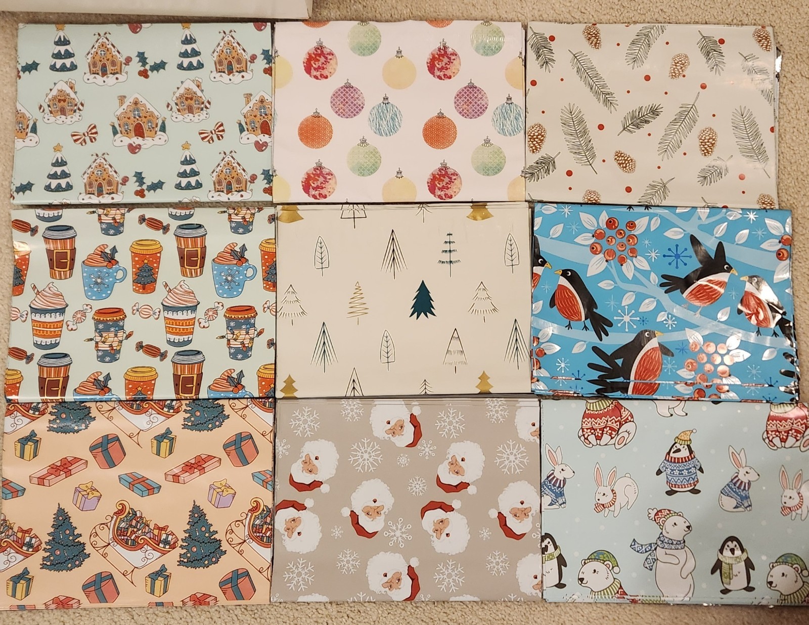 50 Poly Mailers Designer Shipping Bags Christmas Holiday Gifts Bags 10’x13