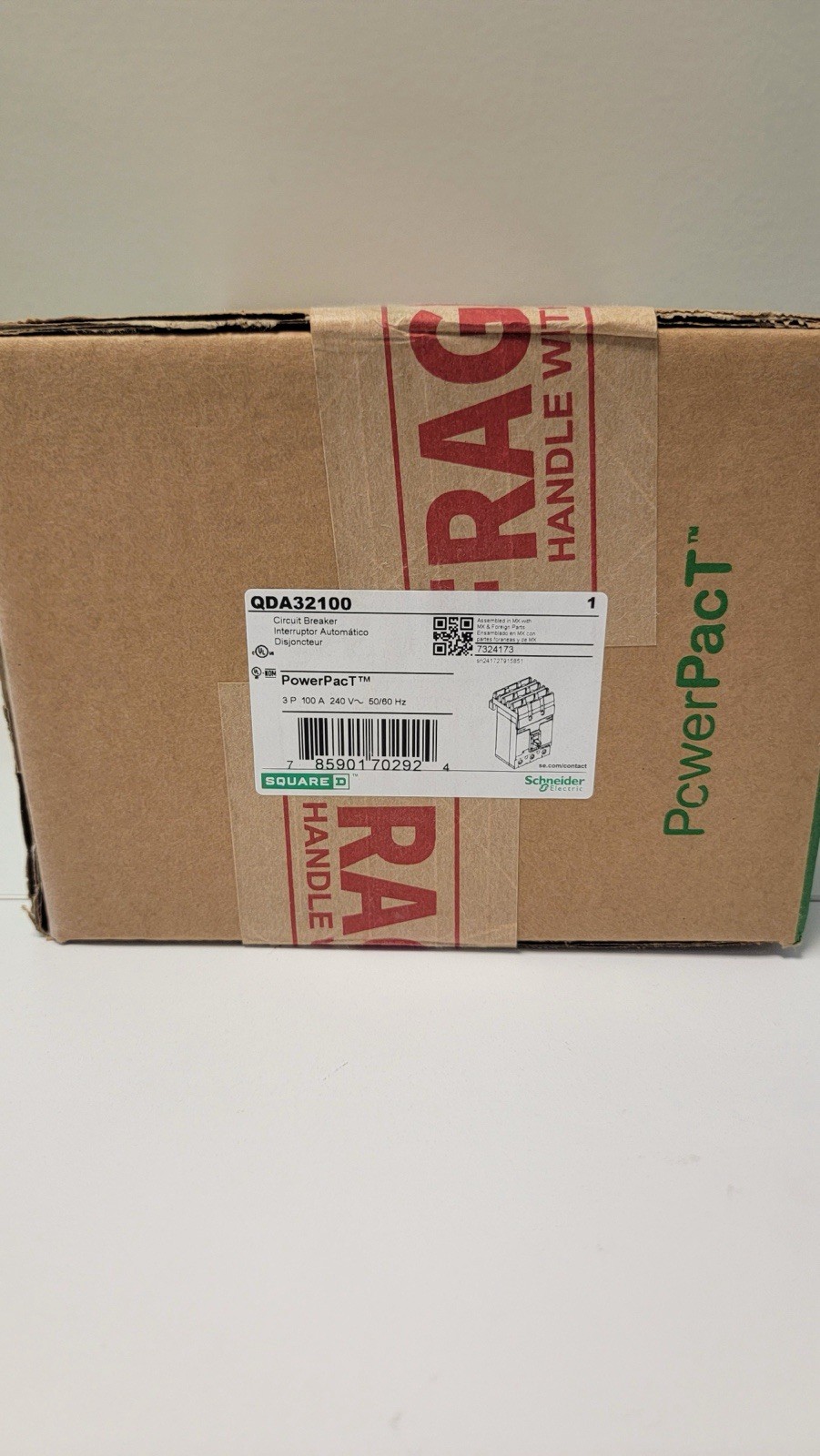 Square D QDA32100 I-Line Plug On 100A, 3-Pole Circuit Breaker *NIB*