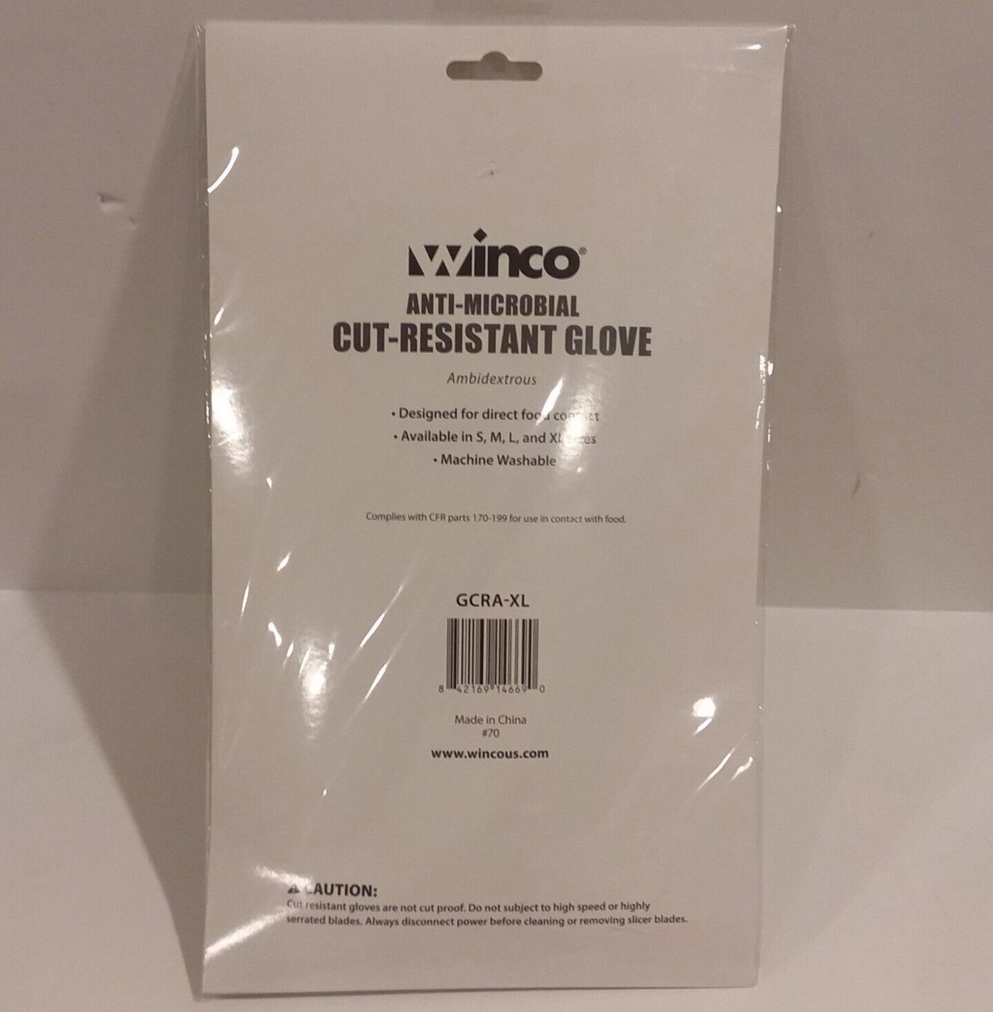 Winco Protective Cut Resistant Glove Level A5 Anti Microbial GCRA-XL EXTRA LARGE