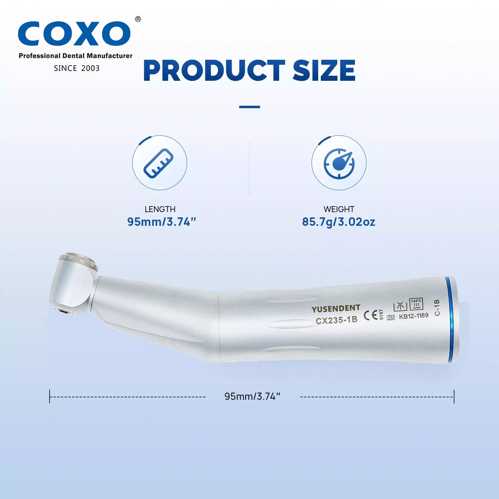 COXO Dental 1:1 Contra Angle Handpiece Fiber Optic LED Low Speed E Type KAVO NSK