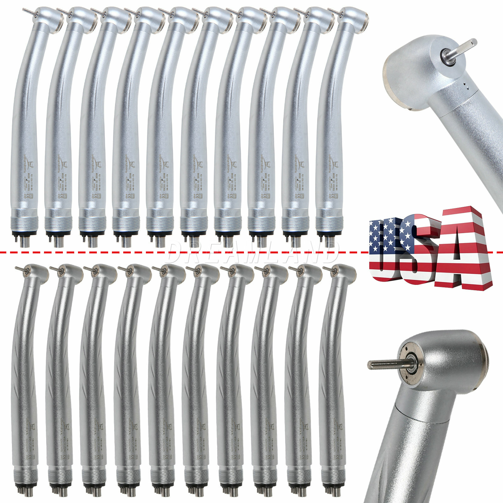 NSK Style Dental High Speed Turbine Handpiece Single/Triple Water Spray 4 Holes