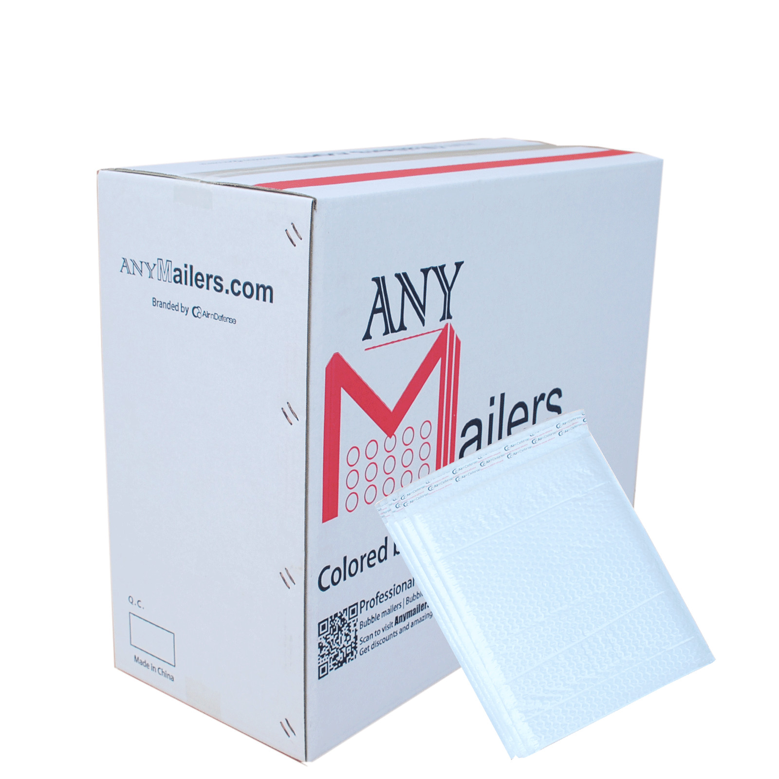 AirnDefense 1000 #000 4X8″ White Shipping Padded Envelope Poly Bubble Mailers