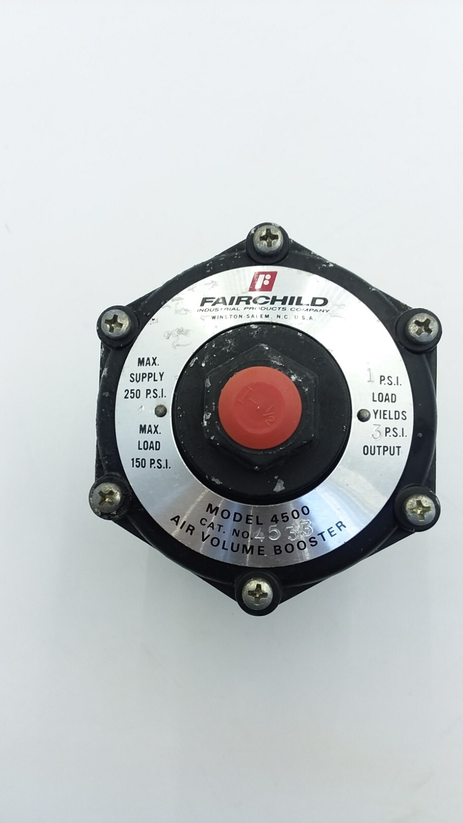 FAIRCHILD 4533 AIR VOLUME BOOSTER 1) 1/2 & 2) 5/8 THREADED PORTS
