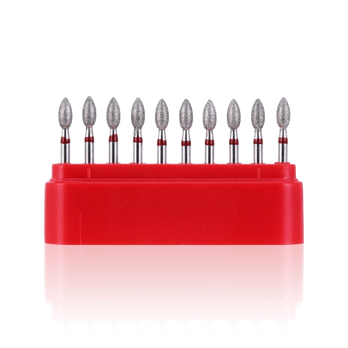 10pcs AZDENT Dental DIAMOND BURS FOOTBALL #368-023F FINE RED DEFEND 10pcs/Pack