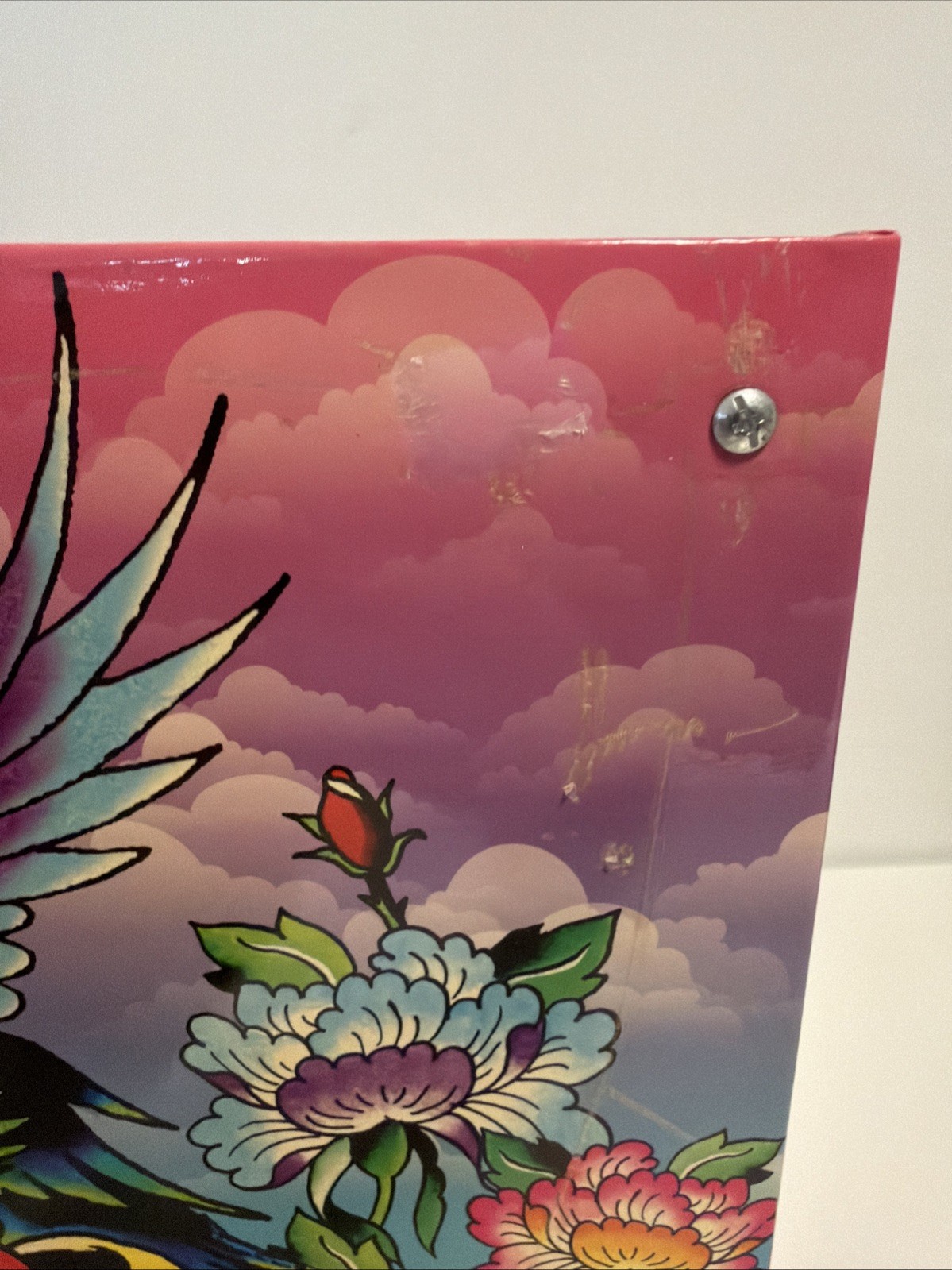 2x – Ed Hardy Lisa Frank Love Kills Slowly Peacock Design Hanging File Box RARE
