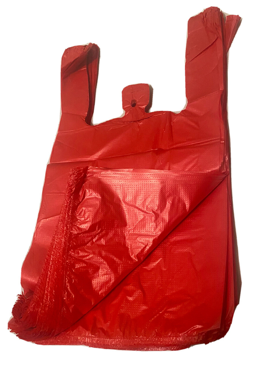 Bags 1/10 Small Red Unprinted 8 x 4 x 15 T-Shirt Plastic Grocery Shopping Bags