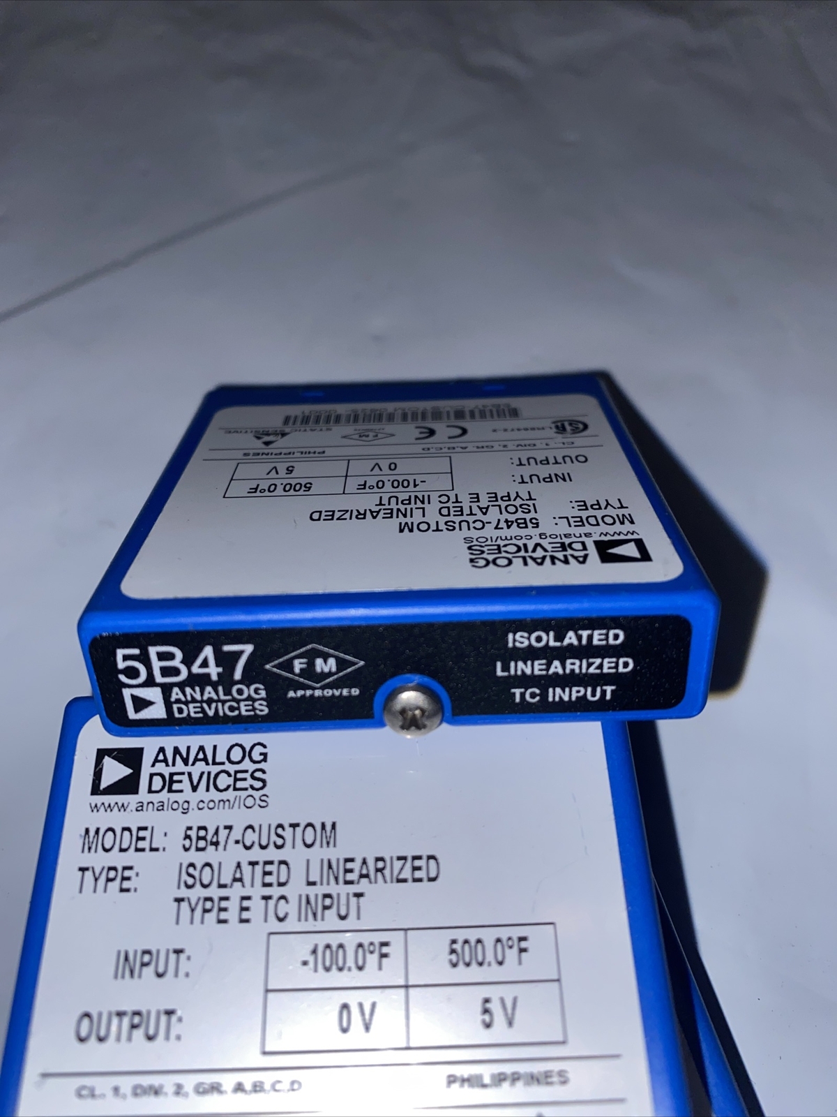 Analog Devices 5B47-CUSTOM ISOLATED LINEARIZED Type E TC Input -100.0°F 500.0°F