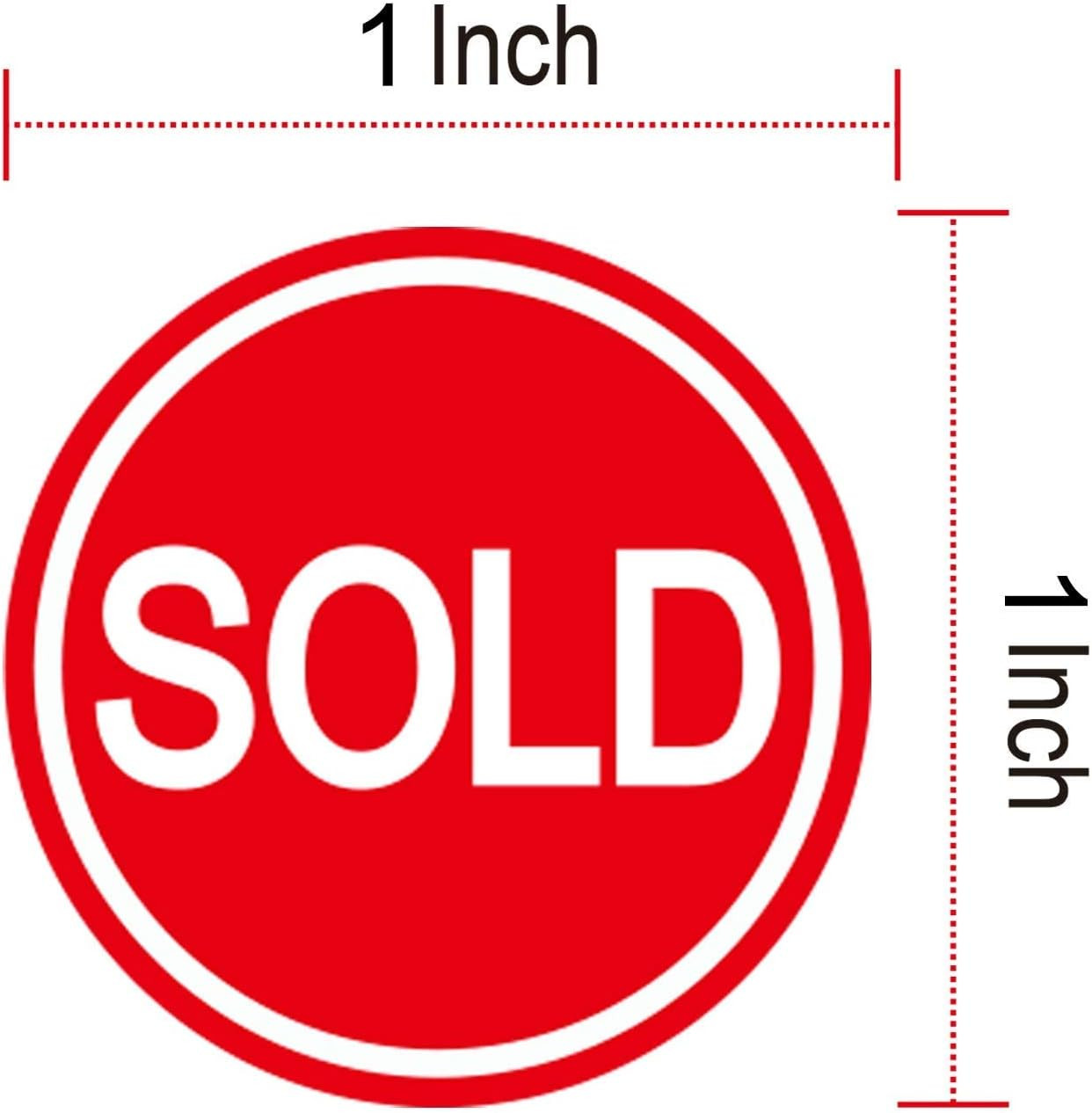 500 PCS Sold Stickers Small round Sold Point of Sale Pricing Labels 1 Inch Self-