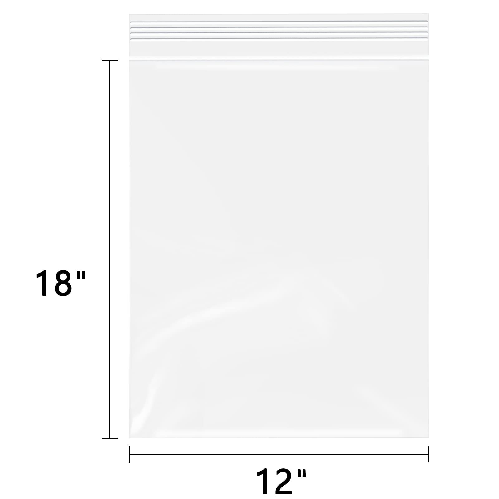 WEPOLY – 12″ x 18″(200 Count) Large Zip Plastic Poly Bags – 2 Mil Clear Reclo…