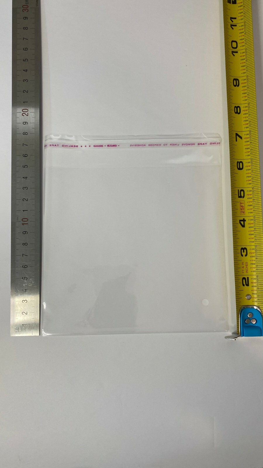 Clear Resealable Self Adhesive Seal Cello Lip Tape Plastic bags 6-1/4 x 6 inches
