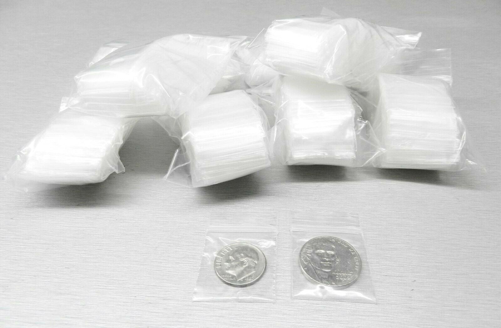 1000 Bags Reclosable 2mil Clear 1″ x 1″ Mini Poly Bags 1×1 Baggies 1,000 Pcs