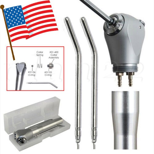 Dental 3 Way Air Water Spray Triple Syringe Handpiece w/ 2 Nozzles Tips Tubes
