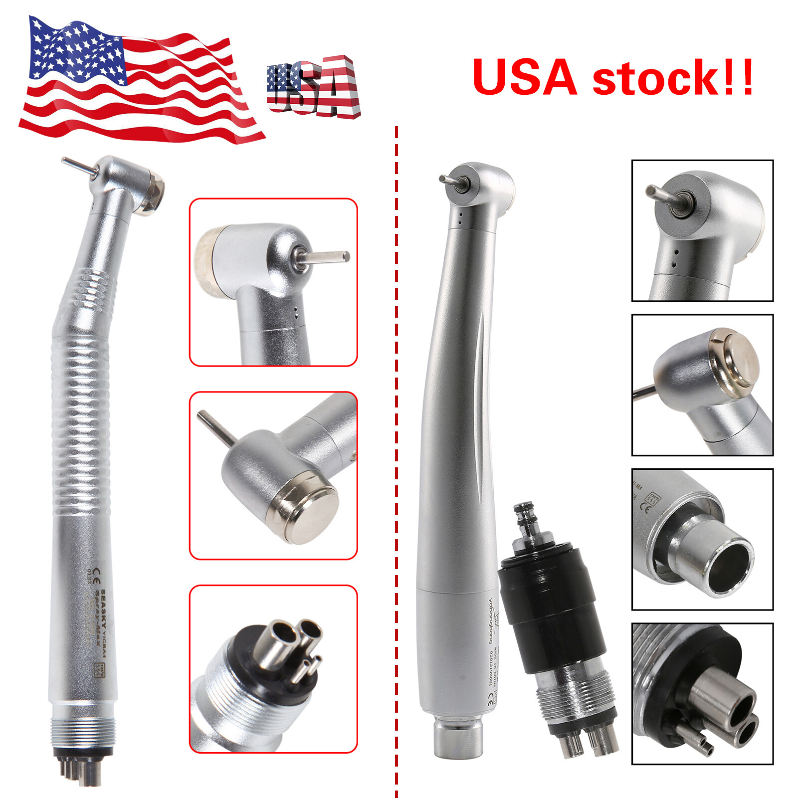 USA Dental High Speed Turbine Handpiece Standard Head 4 Hole /Coupler Fit NSK