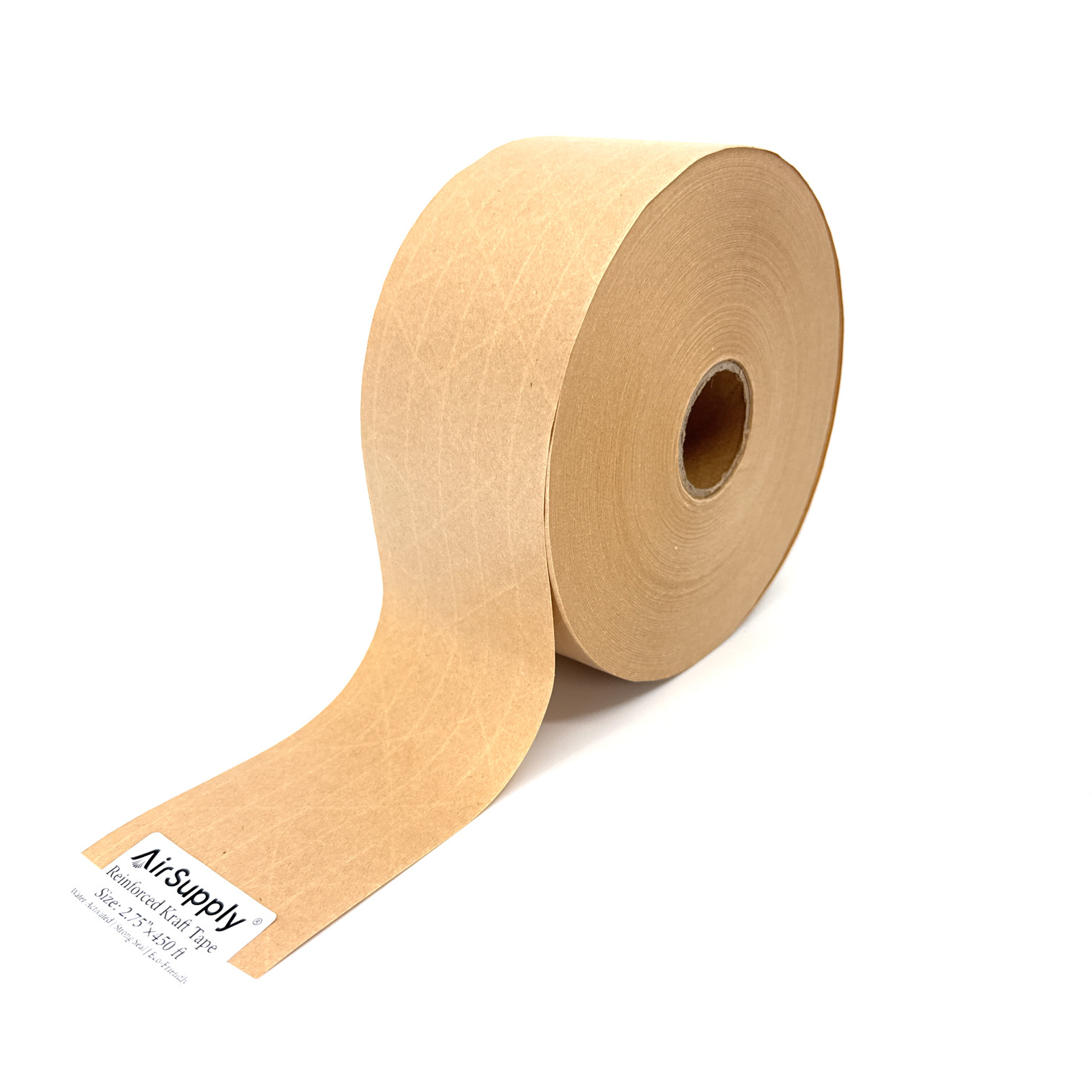 Reinforced Water Activated Kraft Carton Sealing Gummed Tape 2.75″ x 450 ft Tan