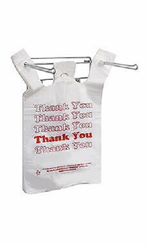 Hanging Plastic Bag Holder Holds 11 ½ x 6 x 21” T-Shirt Handle Bags