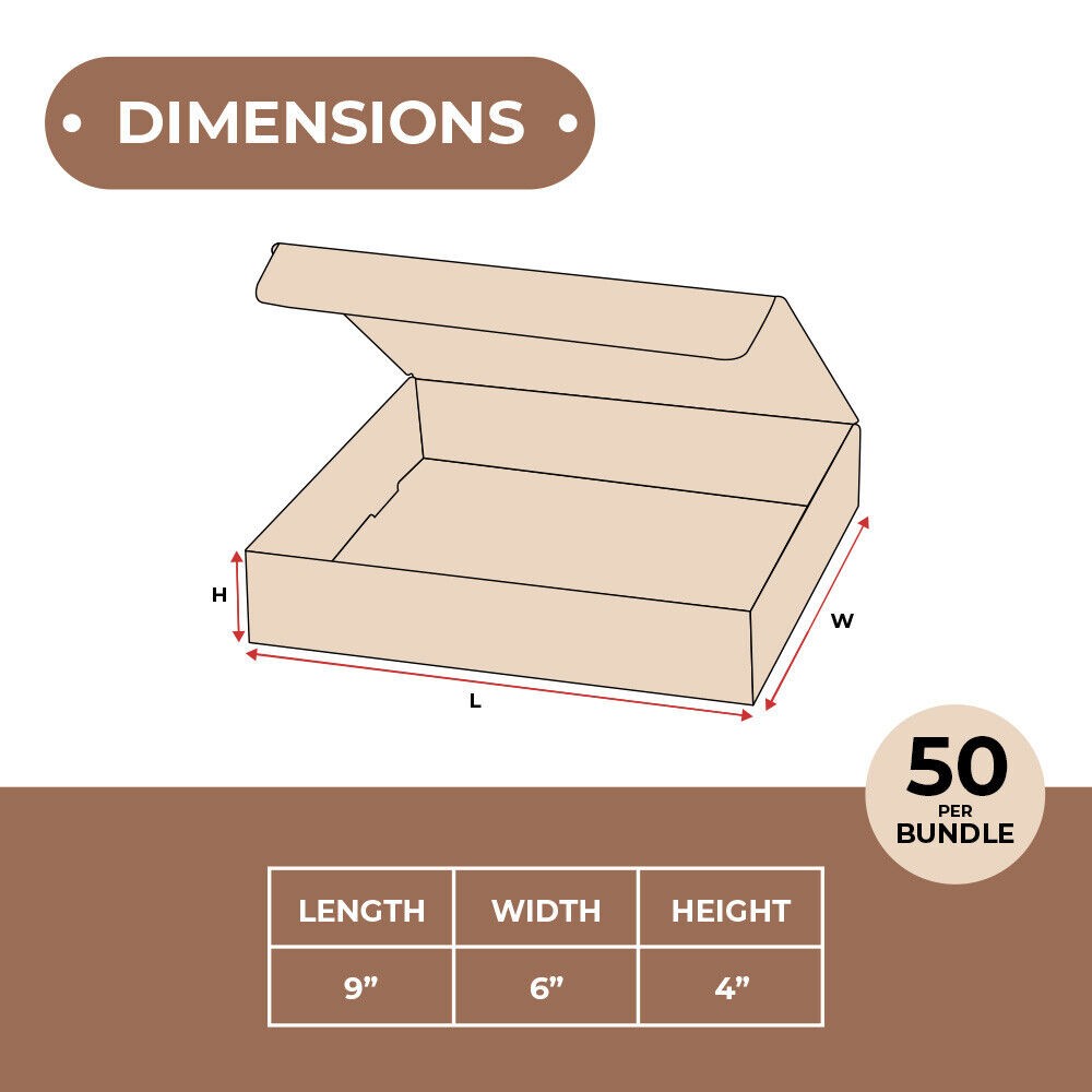 9 x 6 x 4″ Kraft Corrugated Mailers For Mailing/Shipping ECT-32B 50/Case