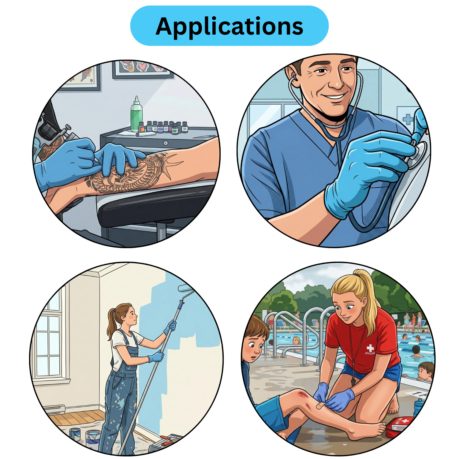 1000 Blue Nitrile Gloves 4 Mil Powder Free ( Non Latex Vinyl) 2XL