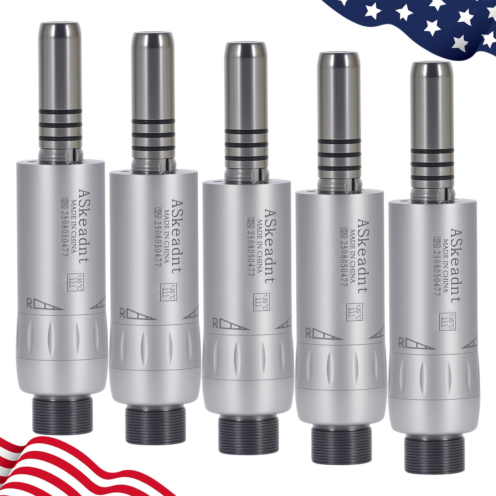 1-10 ASK Dental Slow Low Speed Air Motor Handpiece Internal Water Spray 2 Hole